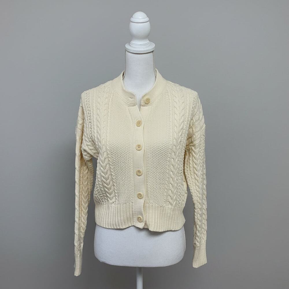 Alex Mill ivory Nico Chunky cable cardigan, size XS